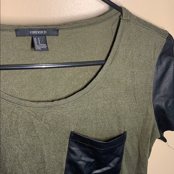 Forever 21 army green and leather - Picture 2 of 3
